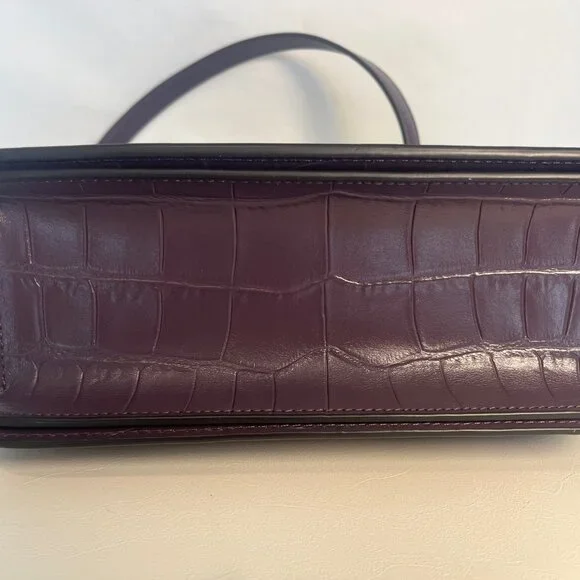 Coach Large Morgan Square Crossbody – Silver/Amethyst Croc Embossed Leather - Picture 7 of 10